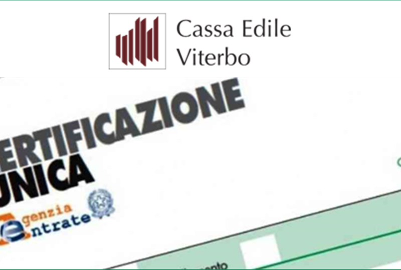 E' disponibile la Certificazione Unica 2018